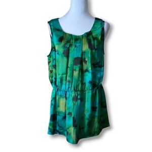 Notations Blue/Green Blouse - Size Large